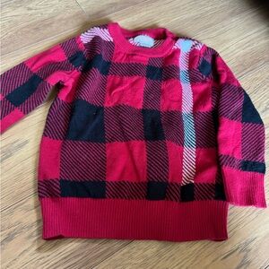 Cat & Jack Red and Black Plaid Sweater